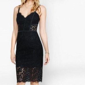 Express Black Lace MIDI Dress